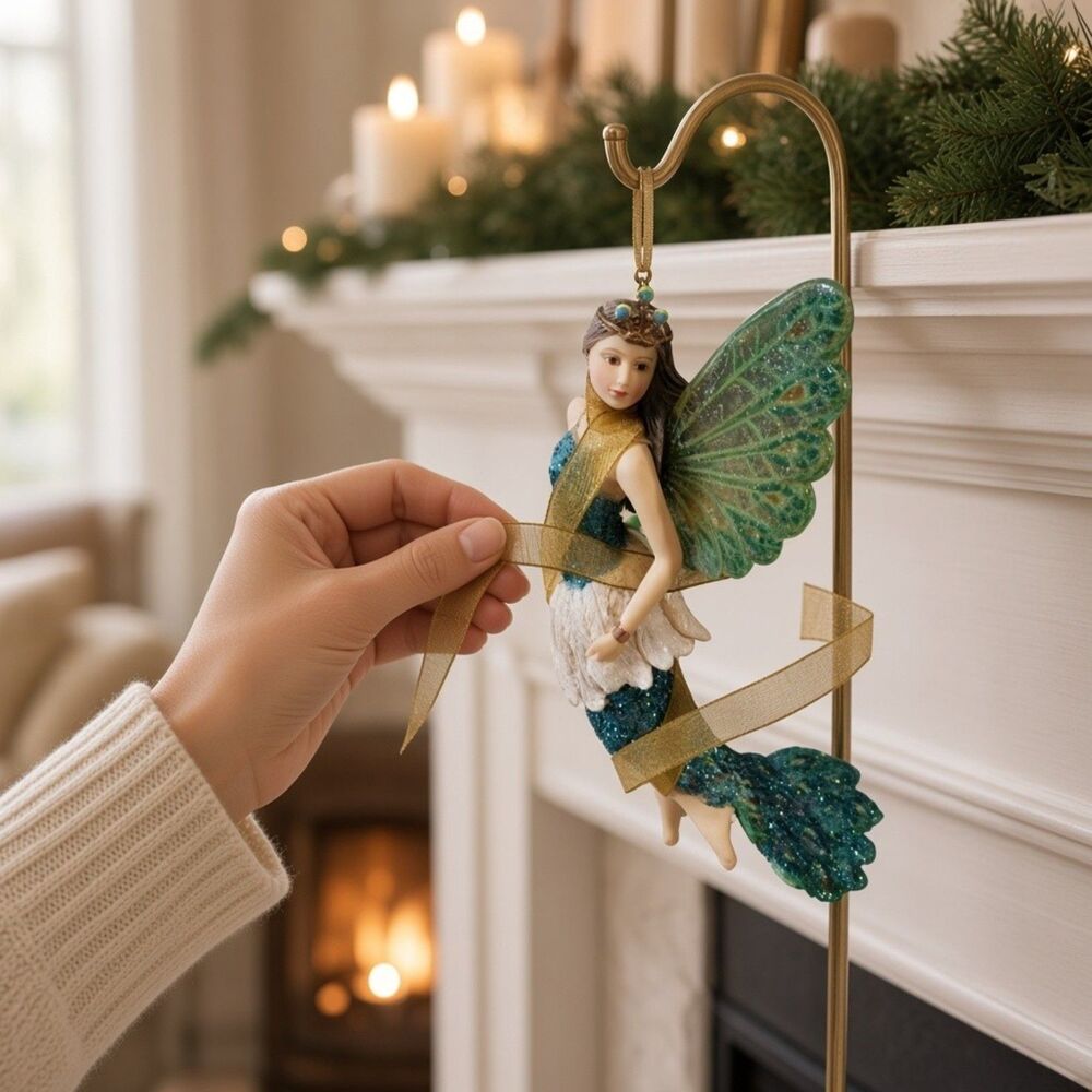 Ashton-Drake "Peacock Fantasy" Fairy Ornament Wings of Light Collection Vintage